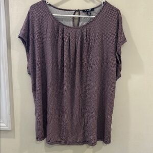 Chaps Women's Red/Blue Pattern Top 2X